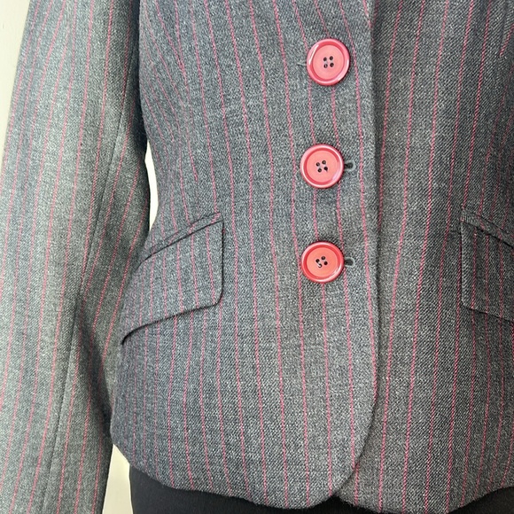 Made in Vancouver Custom Pinstripe Blazer Womens Size 4 - Picture 2 of 7